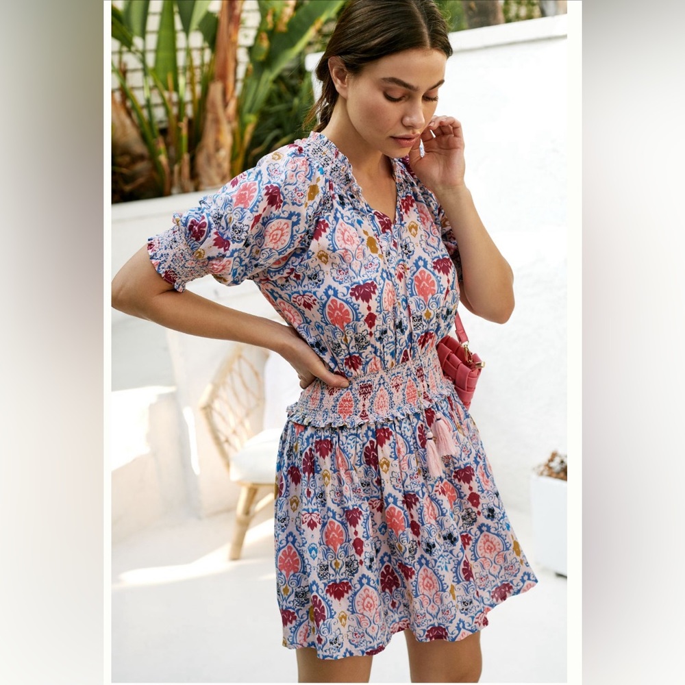 Roller Rabbit Ikat paisley Fiorella mini dress size S